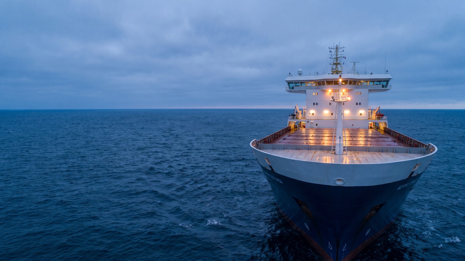 A ship at sea