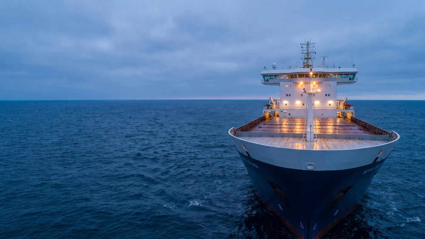 A ship at sea